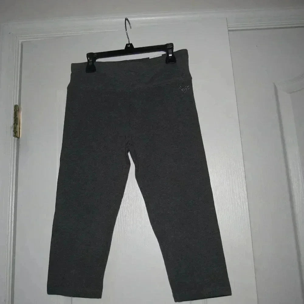 NWT JUSTICE Crop Gray Pull-On Pants Kids Size 10/12 Plus